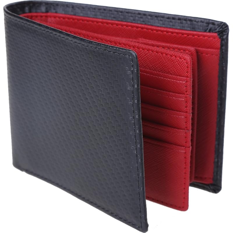 

[Legare] [Legale] carbon leather bifold wallet large capacity in Holds a lot of cards wallet men s ladies genuine leather 5 colors (with original