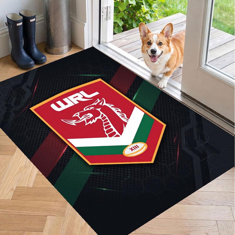 Soft Floor Carpet Wales Rugby Pattern Area Rug Decorative Mat For Home Room Decoration