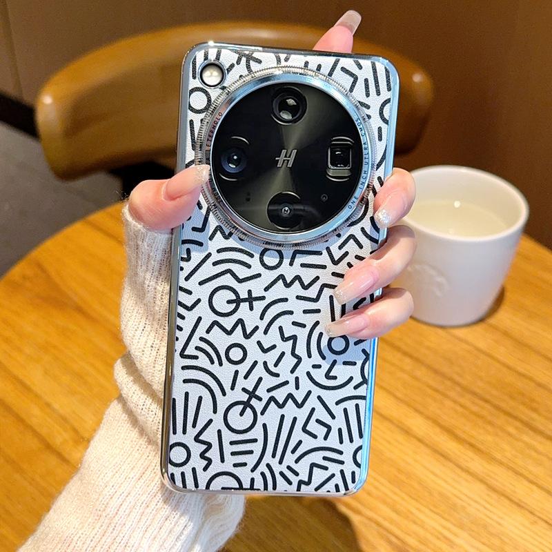 

For OPPO Find X8 X8s X8s Plus X8 Pro X8 Ultra Plating Graffiti Color-Blocked Large Hole Anti-Drop Phone Case For Find X8 Ultra