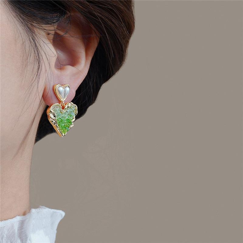 Luxus Kristall Herz Liebe Ohrstecker Für Frauen Mädchen Französisch Ins Vintage 2025 Mode Koreanisch Hochzeit Romantischer Schmuck Geschenke