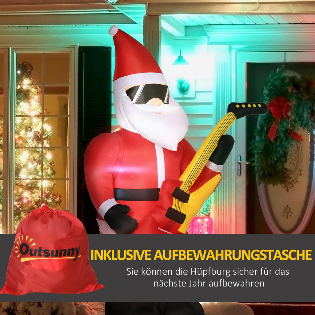 Christmas Decoration Inflatable Santa Claus Outdoor Christmas Decoration, Incl. Blower, 140 m, Red + White