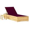 VidaXL Garden Lounge Chair with Table and Cushion Impregnated Pine