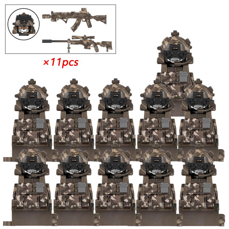 Military Figures Soldier Building Block SWAT Special Forces Assault Team Camouflage Troops Vehicle Bricks Toy