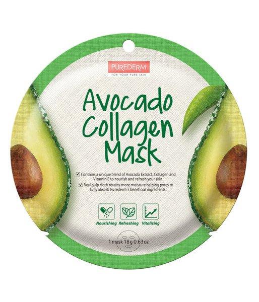 Purederm Collagen Mask Sheet Face Mask Avocado 18G