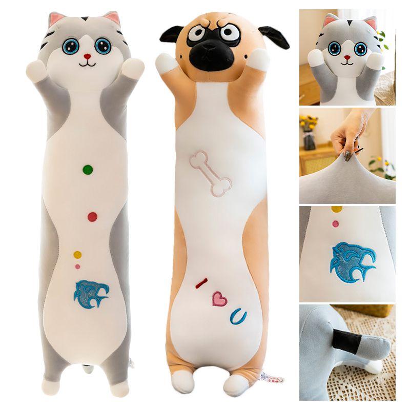 Cat Soft Long Pillow Stuffed Plush Toys Office Dog Pillow Home Gift Comfort