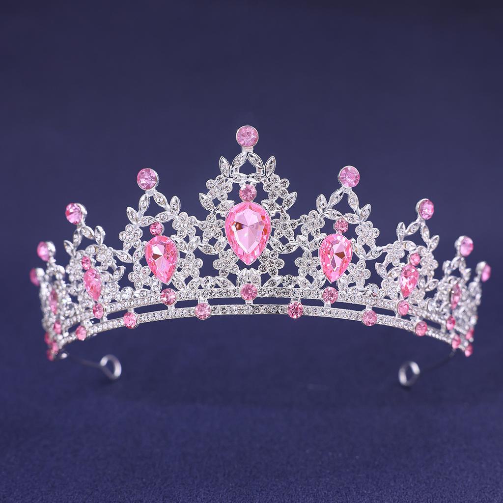 Wedding Hair Accessories Headpieces Head Jewelry Wedding Hair Tiara Crystal Bridal Tiara Crown Silver Color Diadem Veil Tiaras