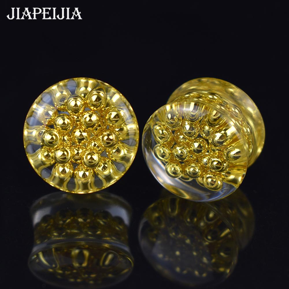 2pcs 8-50mm Shining Ball Ear Plug Tunnels Gauges Ear Expander Stretcher Body Jewelry for Women Men