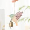 with Bell Hummingbird Wind Chime Hanging Ornaments Home Decor Wooden Wind Chime Cute Wood Grain Bird Sculpture