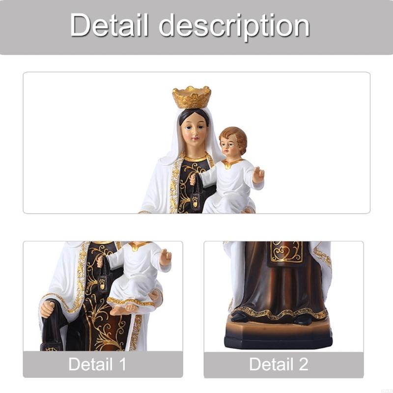62KD Timelessly Mother With Child Statue Premium Resin Countertops Religious Decors