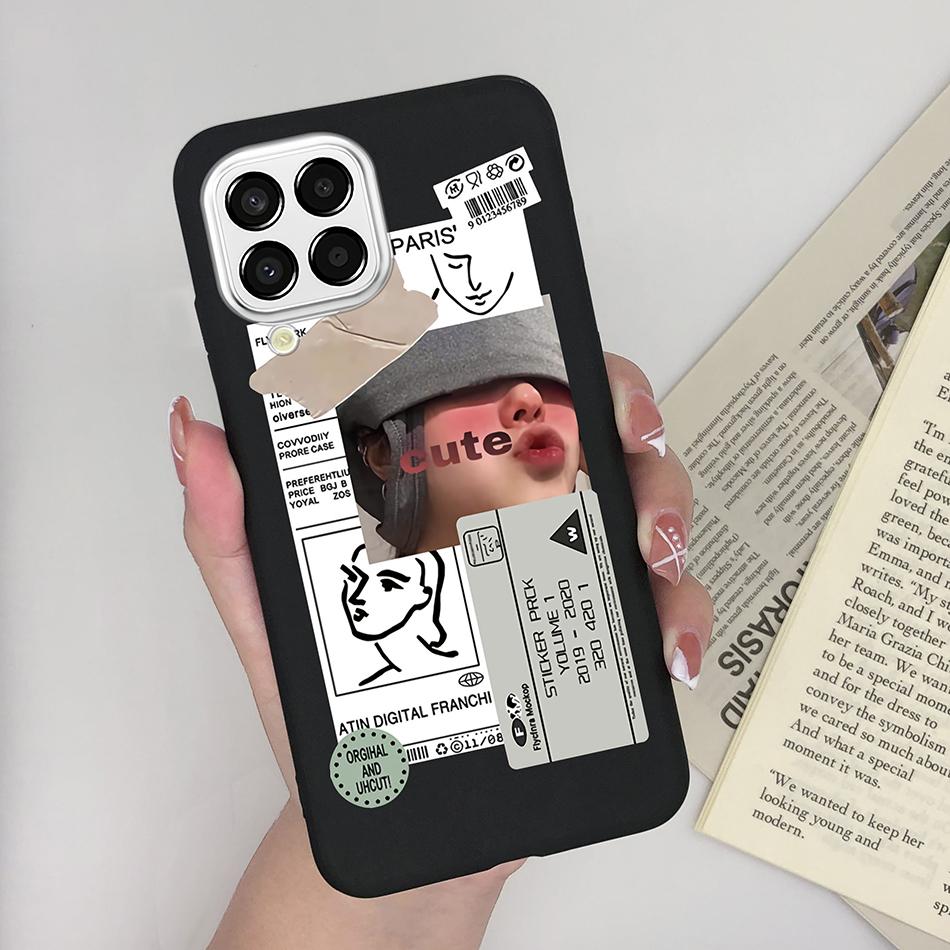For Samsung Galaxy M33 5G Case Heart Cartoon Silicone Matte Shockproof Phone Cover For SamsungM33 GalaxyM33 M 33 Funda Shell TPU