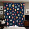 Set Of 2 Modern Window Curtains Semi Sheer Privacy Drapes Dark Blue Background Multicolor Dot Pattern Curtain Made Polyester