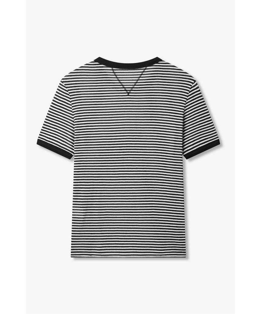 Bobeu Striped Ringer T-Shirt_Black_7156240004