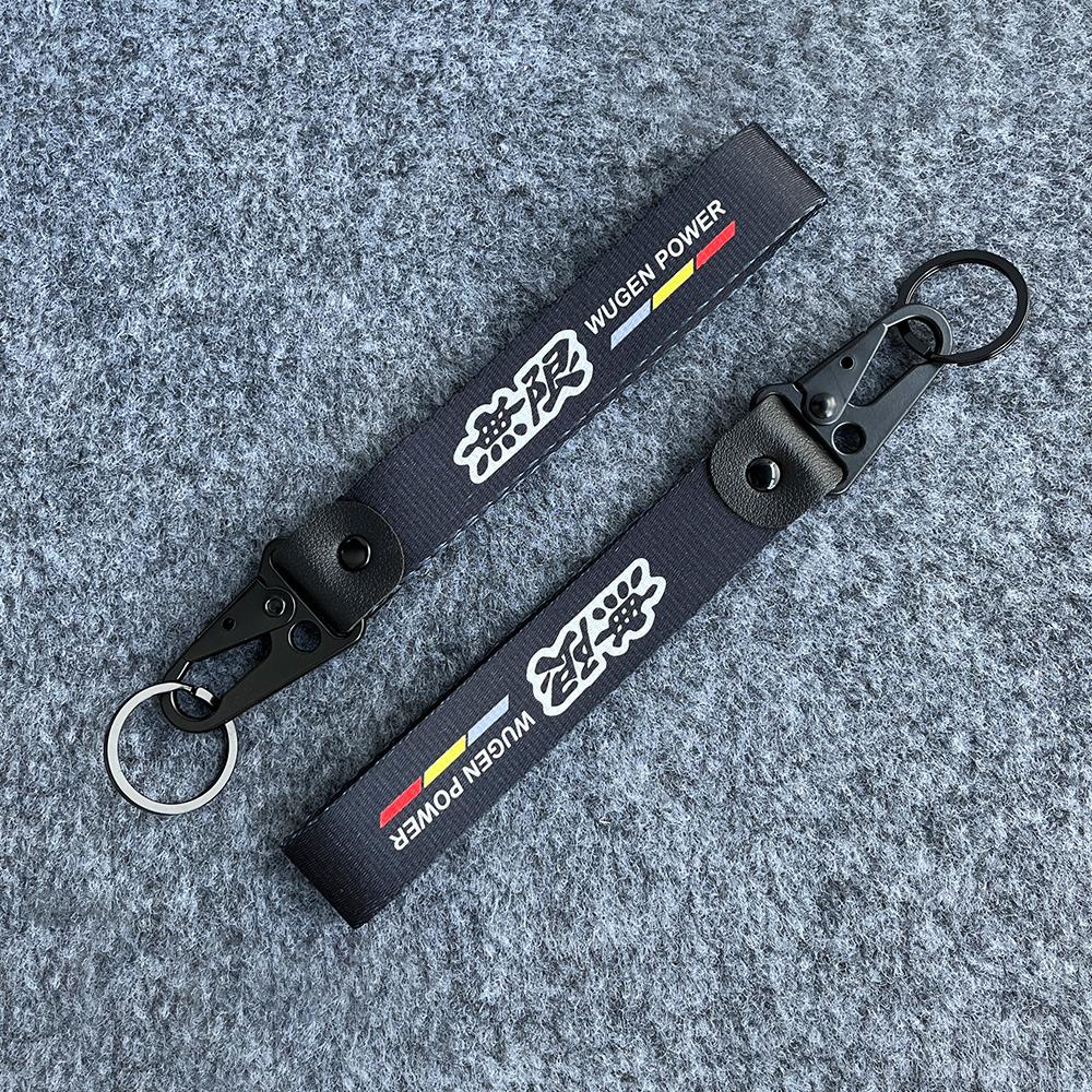 Nylon Rope Motorcycle Keychain Auto Keyring Pendants For Honda Jazz Fit Avancier Crv Accord Pilot City Prelude Mugen Power XR-V BO8
