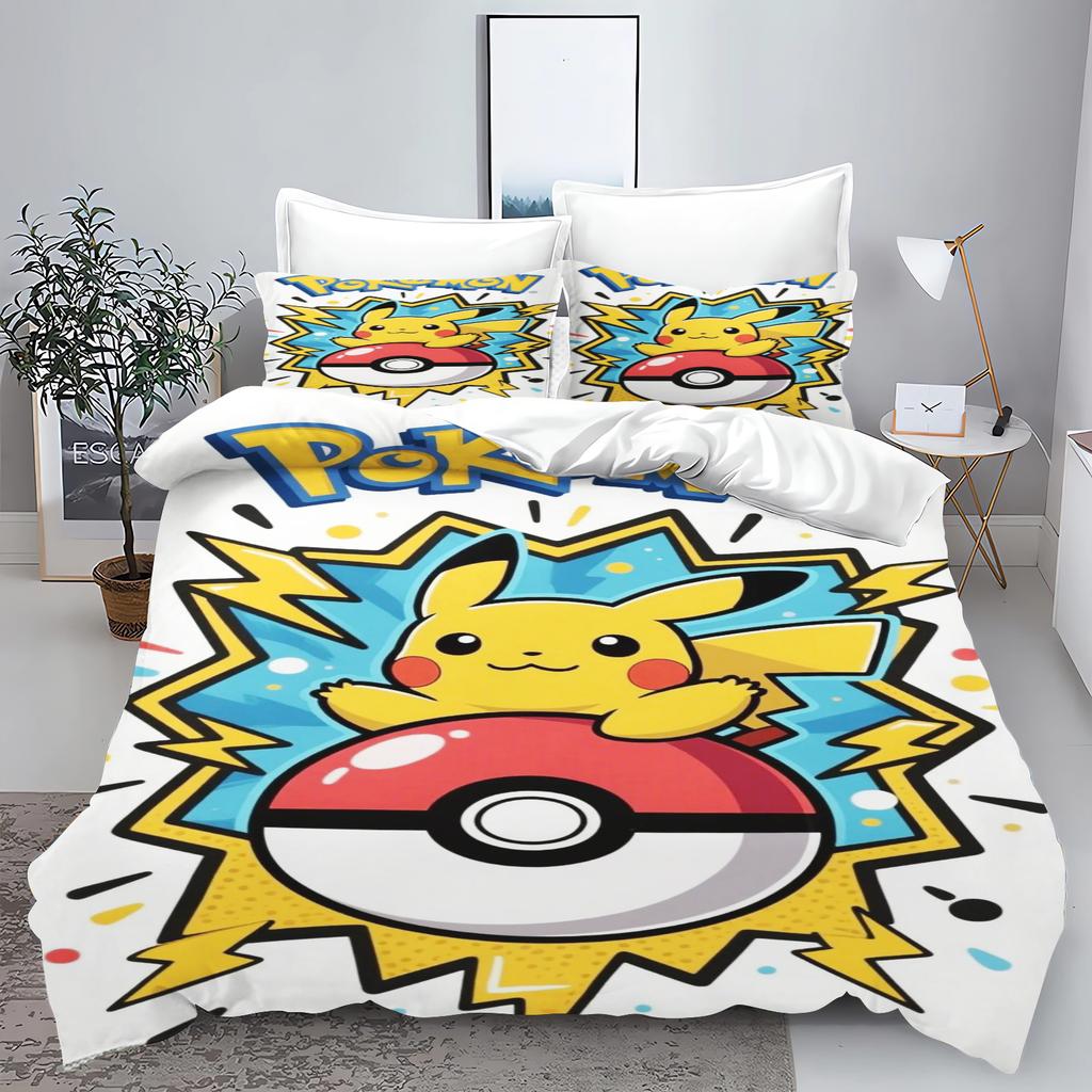 PokéMon Tuya Anime Home Bedroom Comforte Nordic Polyester Material Suitable for Children and Adults 3-piece Set