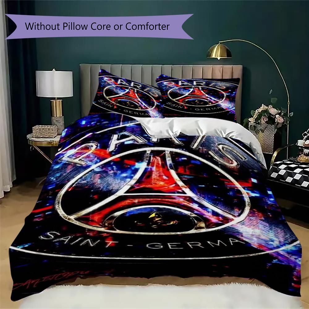Paris Saint Pattern Bedding Uilt Set Uilt Cover Pillowcase Home Decoration Birthday Gift (1 * Duvet Cover + 2 * Pillowcase Without Core)75
