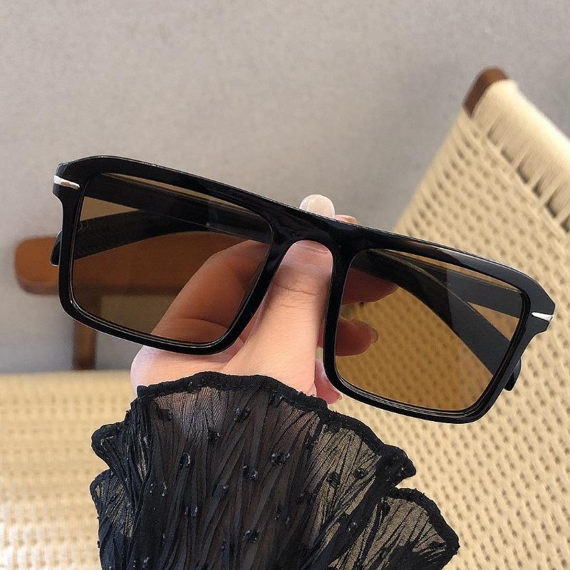 Vintage Oversized Sunglasses Fashion Men Women Square Shades Trendy Ins Popular Brand Design Eyewear Uv400 Sun Glasses