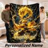 Benutzerdefinierter Name Zenitsu Agatsuma Flanell-Kuscheldecke Personalisierter Text Weiche Decke Bett Sofa Geschenk