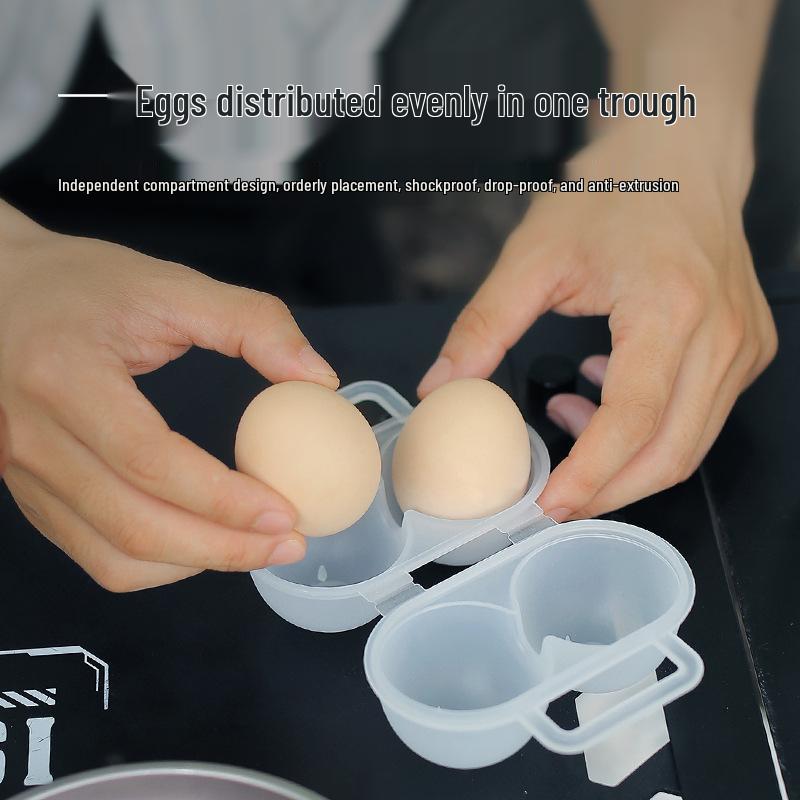 ISE MOUNT Outdoor Shockproof 2-Compartment Transparent Portable Egg Storage Box