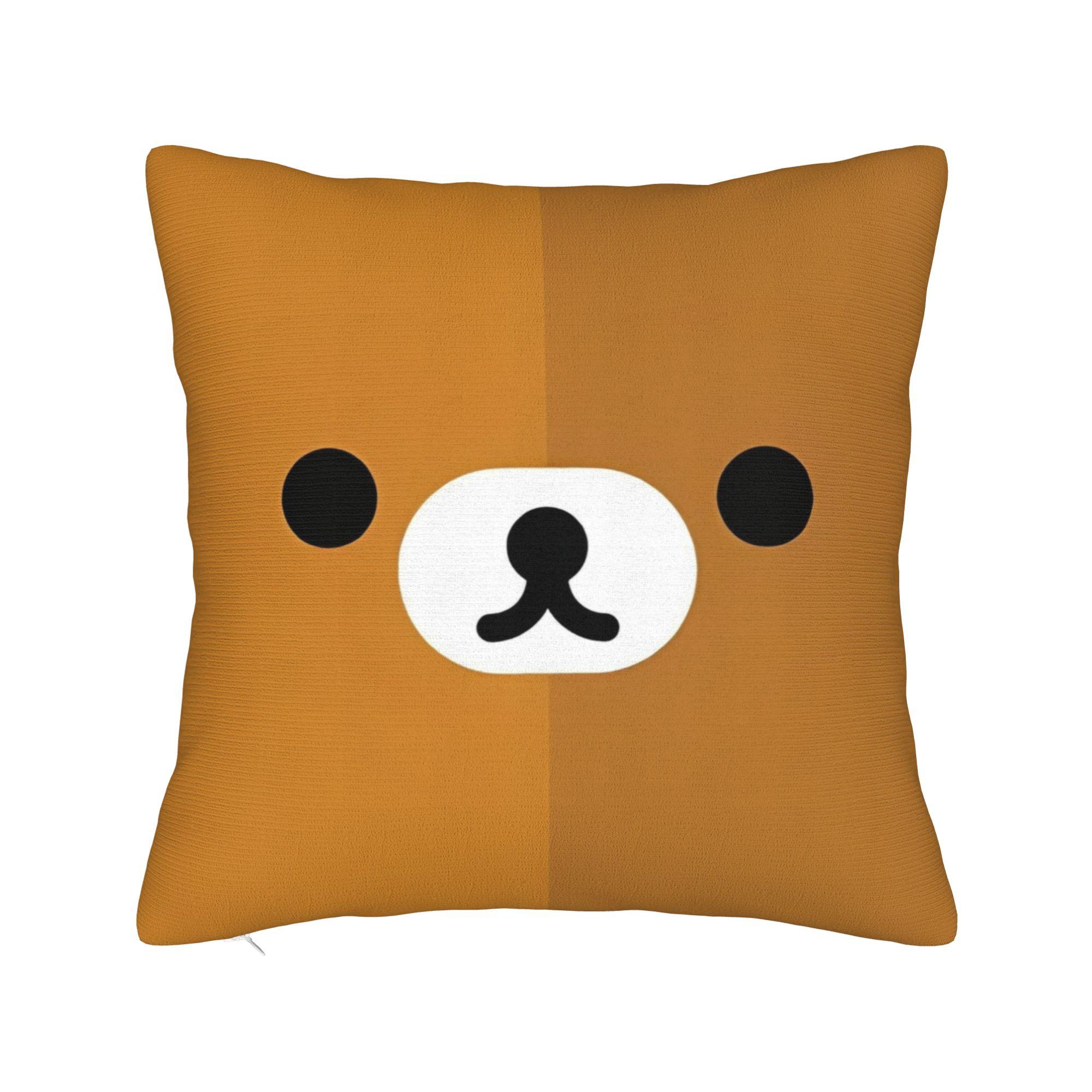 Pink Rilakkumas Pattern Throw Pillow Cover Polyester Throw Pillow Cartoon Awesome Pillowcase 30x30cm 12x12in