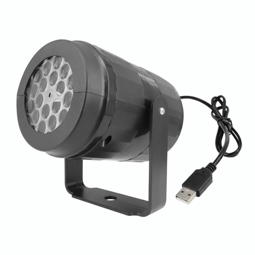 USB Powered Christmas Projector Rotating Snowflake Christmas LED Night Light Valentine's Day Starry Atmosphere Lamp New Year