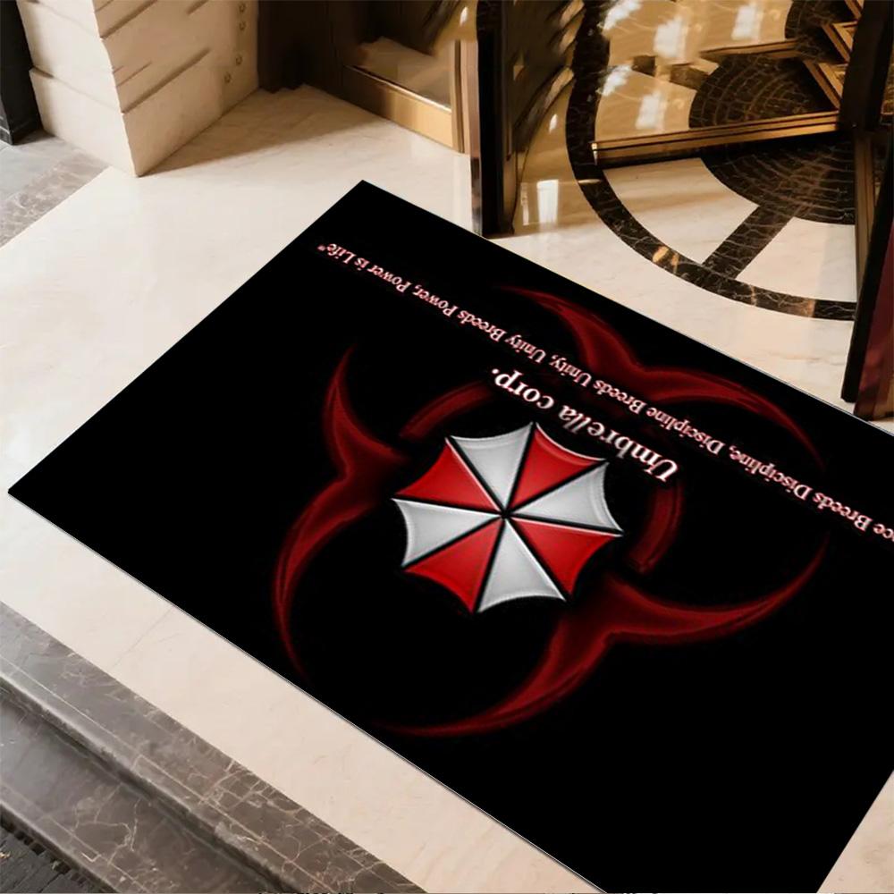 Umbrella Corporation Logo Floor Mat Design for Bedrooms Playrooms Living Rooms Kitchen Anti-slip Rug Decorate Offices Gift for Festivals
