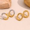 MamacitaSlay 18K Gold Plated Stainless Steel Asymmetrical O-shaped Stud Earrings Simple Waterproof Jewelry Women's Unique Gift