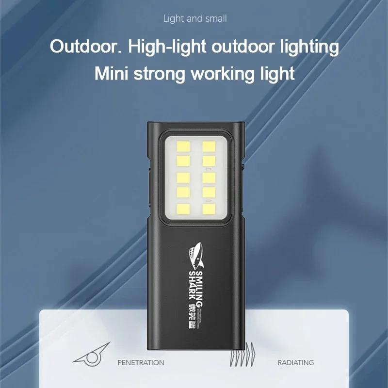 Mini COB Rechargeable Flashlight Work Light 4 Mode Dimmable LED Flashlight with Clip Running Hiking Camping Outdoor Pocket Torch