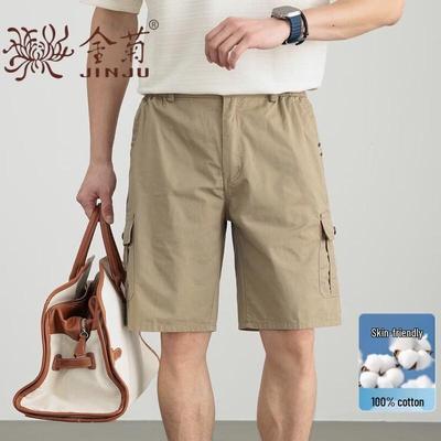 Men's Summer Pure Cotton Elastic Waist Shorts