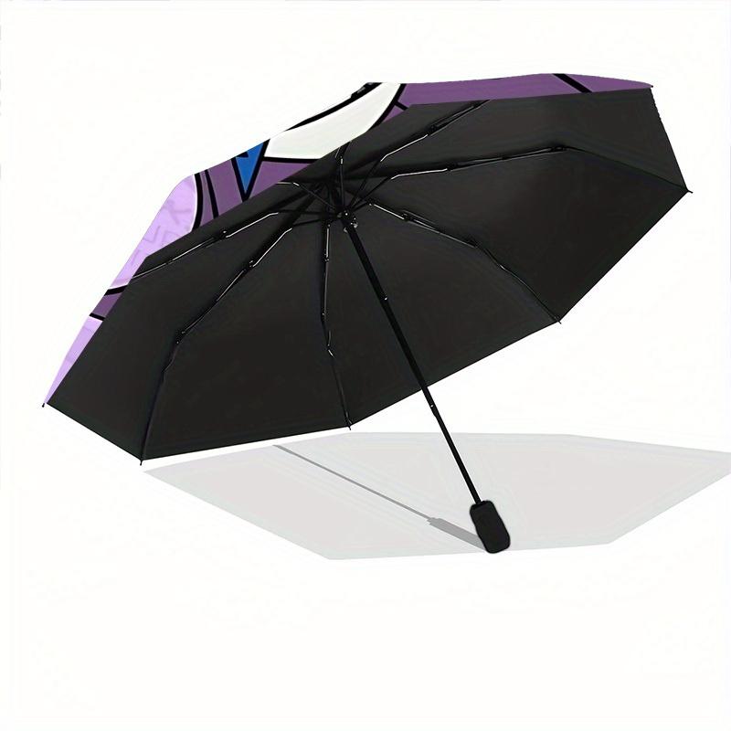 Powerpuff Girls Battle Automatic Cute Umbrella - Foldable with 8 Iron Ribs, Portable for Outdoor, Gift, Outdoor Umbrell, Playful Accessory,