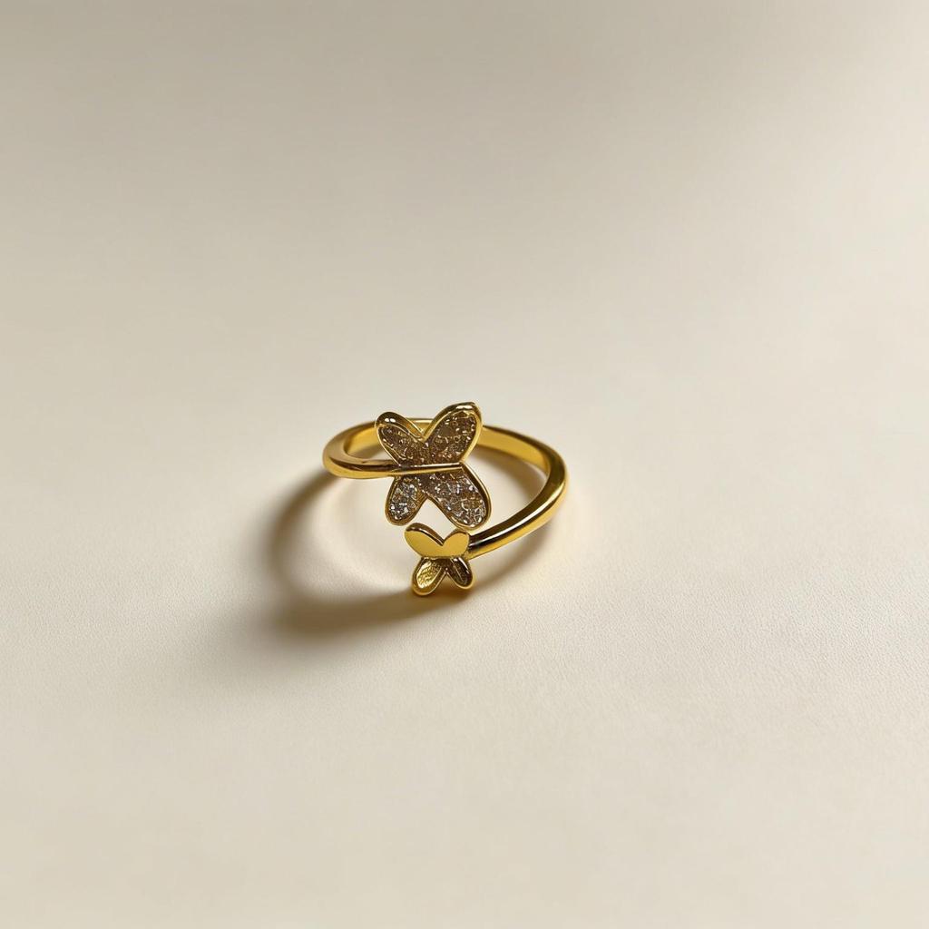 Butterfly Series Gold Open Ring - Women's Fashion Jewelry Index Finger Ring