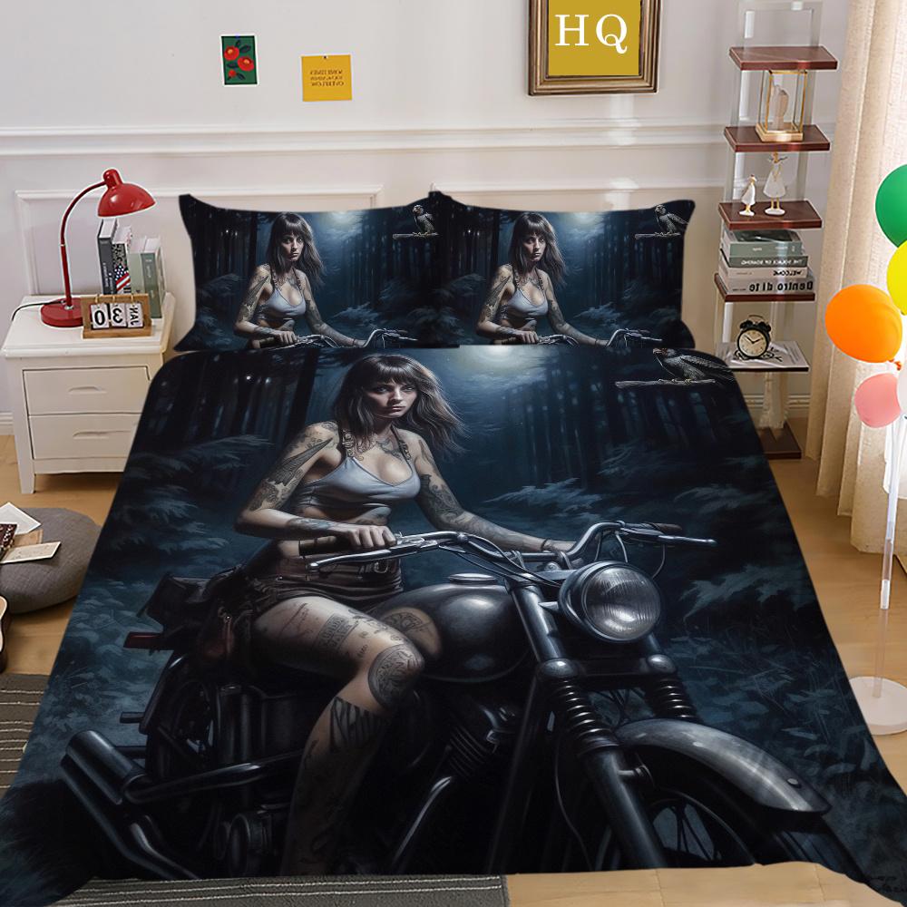 Beauty Skull Printed Comforter Cover Set Twin Size Polyester Home Bedclothes Highend Soft Duvet Cover Set