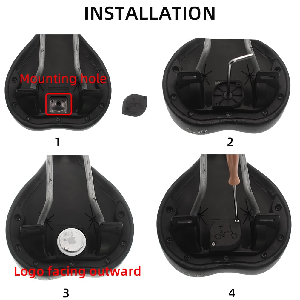 TWTOPSE Bicycle Saddle Mount Rack for Brompton Airtag, 3D Printed Nylon Underseat Hidden Bracket, Black
