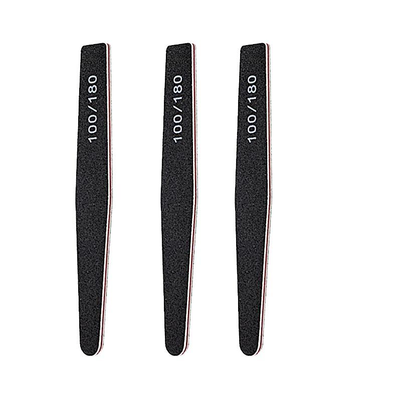New Nail File Bufer 100/180 Grit Half Moon Nails Files Sanding Grinding Double Side Sandpaper Nail Manicure Tool ZJC04