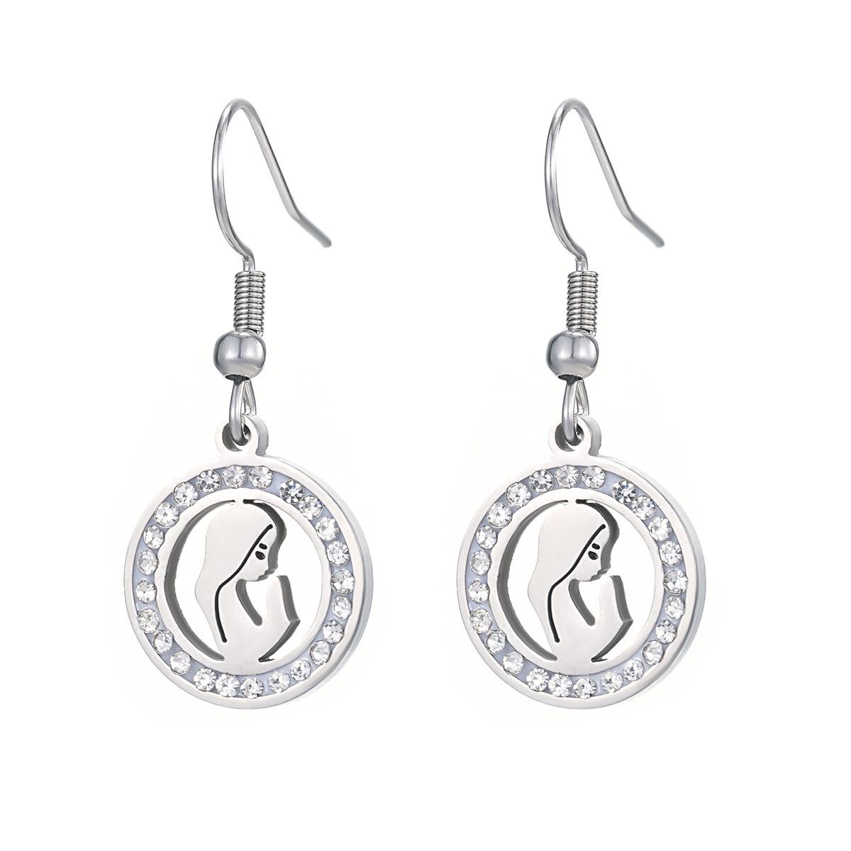 

Комплект из серег и подвесок из нержавеющей стали «Руки молящегося», религиозные украшения для женщин, идея духовного подарка