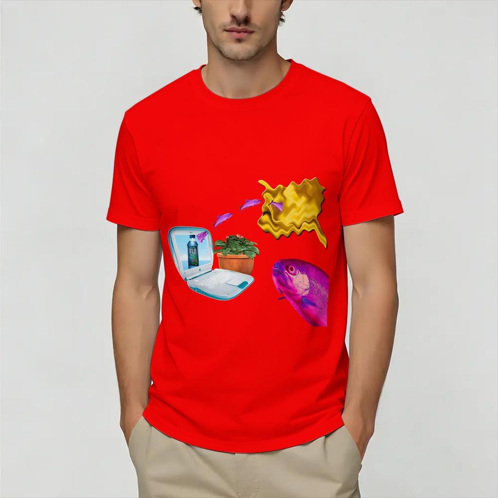 Frutiger Aero World Vaporwave Cotton T Shirt For Unisex Beach Y2K Funny T Shirts ONeck Harajuku Tees Oversize Custom DIY Tops