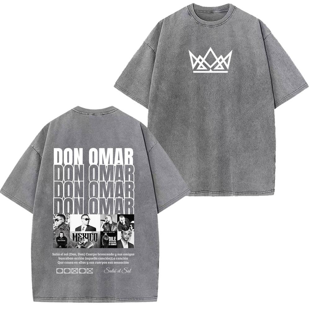Rapper Don Omar Album Print Tshirts Unisex Women Fashion Tshirts Shortsleeved Loose Casual Cotton Vintage Washed Tshirts Tops