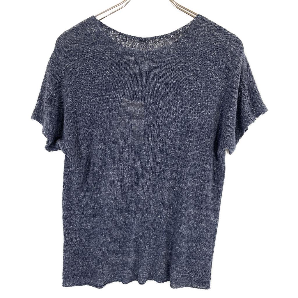 Babaghuri J0512KB601 100% Linen Knit Tops L IndigoUsed