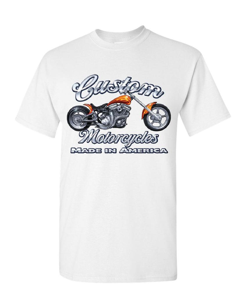 Custom Motorcycles Biker Chopper American Tradition Tshirt Cotton Oneck Short Sleeve Summer Casual Unisexs Tee Streetwear