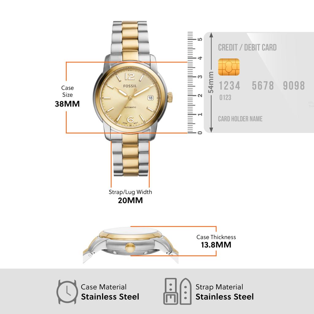 FOSSIL HERITAGE Automatic Stainless Steel Watch Two-Tone