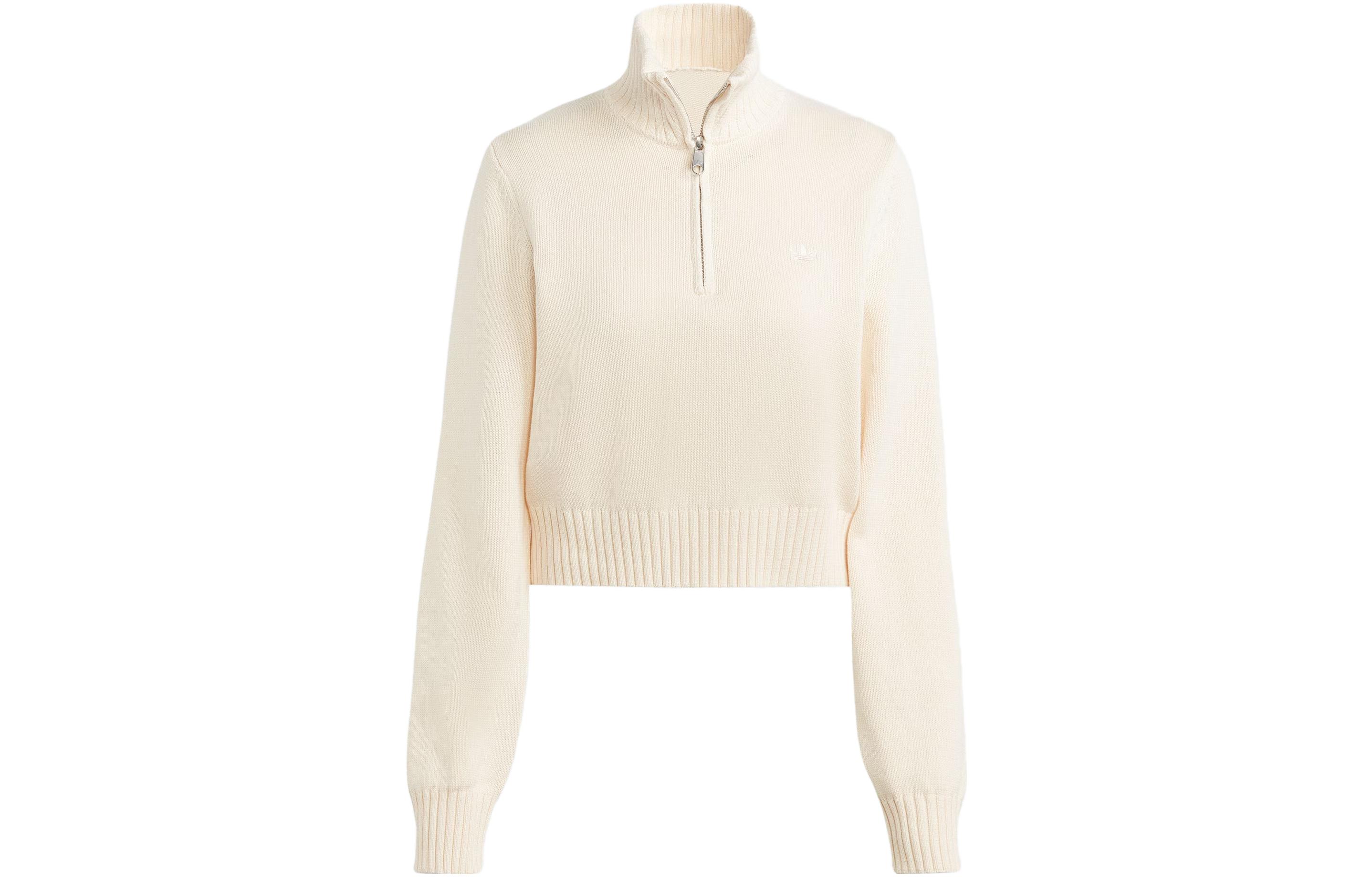 Adidas Originals Premium Essentials Half Zip Knitwear Women s Wonder White II8043 S