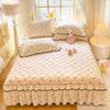 Countryside Style Cotton Bed Skirt Washed Cotton Quilted Bed Runner Full Package Mattress Protect Cover for Bedroom Decora  Dust-proof Bed Sheets