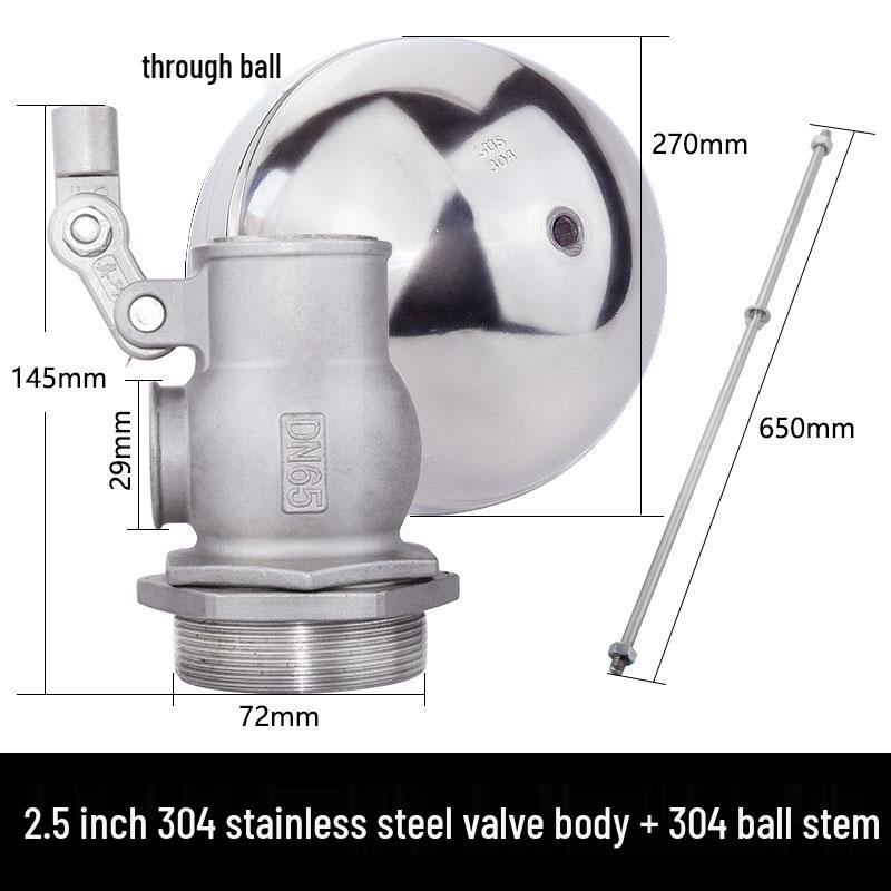 304 Stainless Steel Float Valve Water Level Controller for Tank/Tower, DN50 4-Point Inlet.