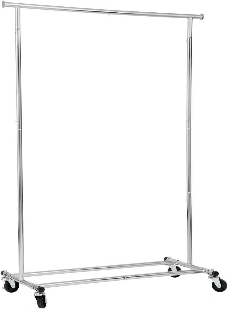DRM Commercial Clothes Extendable Width 110kg Weight Pipe Sturdy and Silver Rack, 108-160cm, Capacity, Hangers, Durable, (Width 108-160cm)