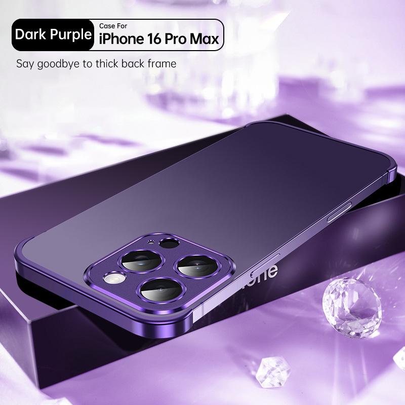Luxury Metal Aluminum Corner Pad With Lens Protector Case for iPhone 16 15 14 13 Pro Max 16 Plus 14 Pro Shockproof Phone Cover