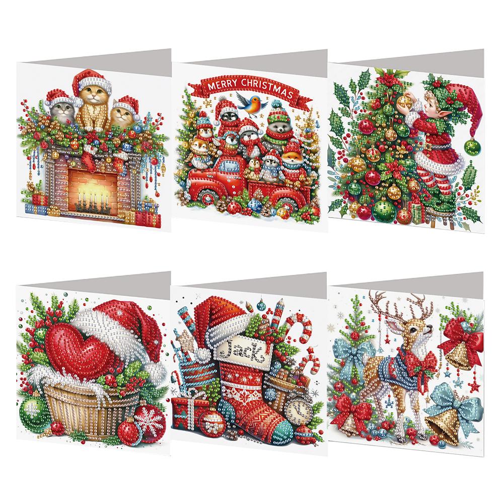 8/12pcs Diamond Painting Greeting Cards Handmade Diamond Painting Gift Card 5D Rhinestone Embroidery Arts Cards Kits for Adults