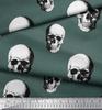 Soimoi Japanischer Krepp-Satinstoff, Horror-Totenkopf, Halloween-Druck, Meterware, 107 cm