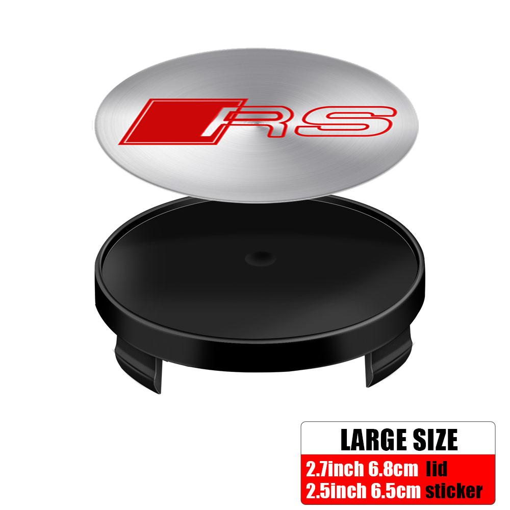 For Audi A360MM 63MM 68MM Car Wheel Center Cover Badge Hub Caps Emblem Decoration for AUDI S RS R A3 8P S3 A4 B6 B7 A6 A5 Q3 Q5 Q7 A2 A7 A8