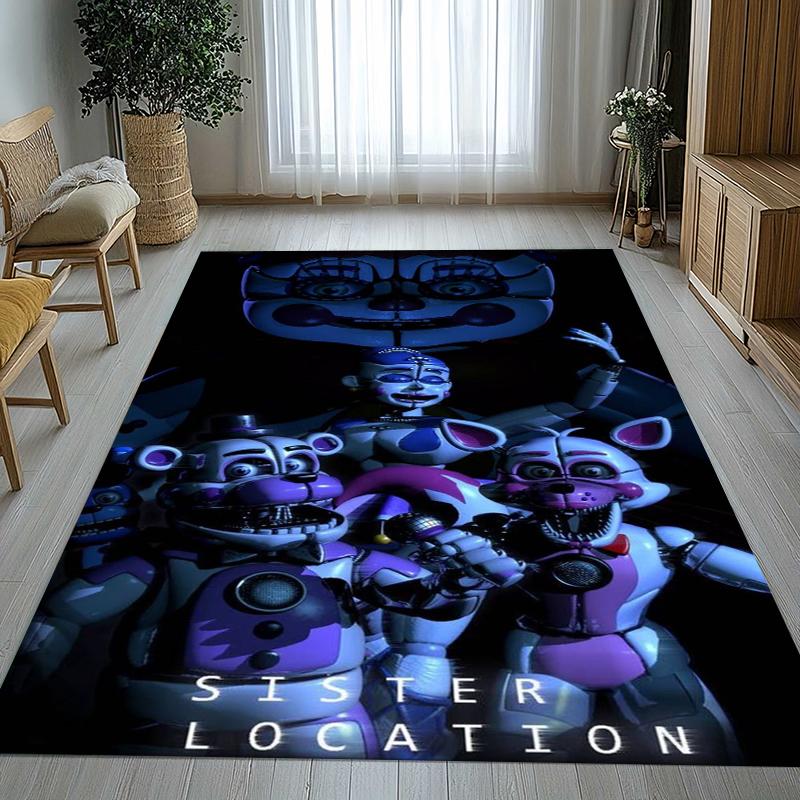 Horror Freddy F-FNAF Spiele Wohnzimmer Rutschfester Teppich Weicher Teppich für Schlafzimmer Kinderzimmer Spielzimmer Sofa, Heimdekoration Fußmatte Geschenk