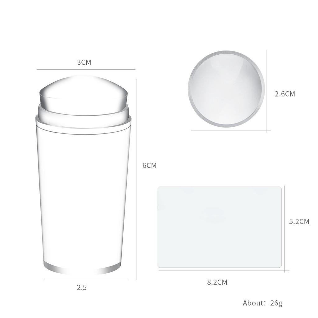 1Pcs Transparent Silicone Nail Art Stamping Kit With Scraper French Tip Nail Stamp Stencil Tools DIY French Jelly Silicone Print