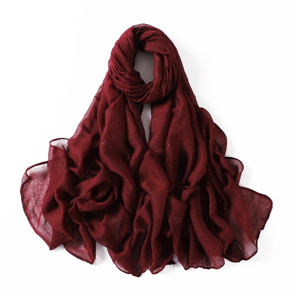 New Summer Shiny Voile Cotton Linen Women Scarf Girls Solid Sunscreen Thin Scarves Soft Foulard Shawl Casual Female Wrap Shawls